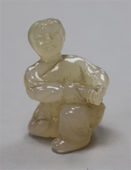 A carved agate figure